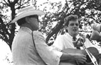 Peter Rowan (r.) and Bill Monroe