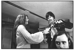 Janis Joplin backstage at Winterland arena, San Francisco, on New Year's Eve, 1967